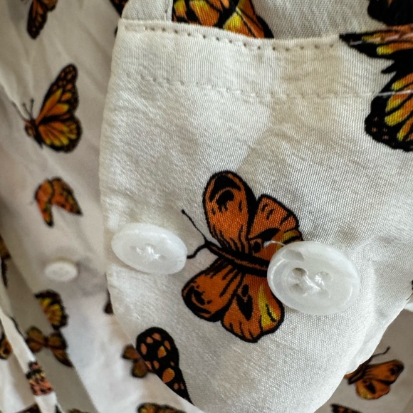 Equipment Butterfly Print Button Down Silk Shirt - Picture 8 of 11